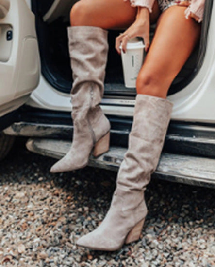Levoire | Bottes De Randonnée À Talons Hauts Et Fermeture Éclair Gris