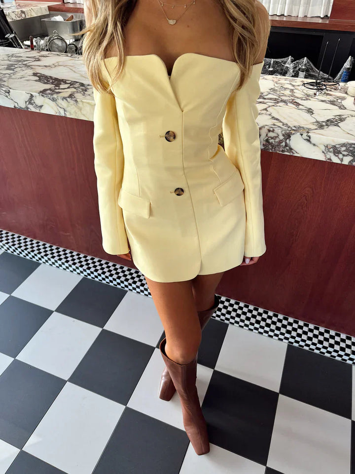 Levoire | Blazer Élégant Sculpté citron