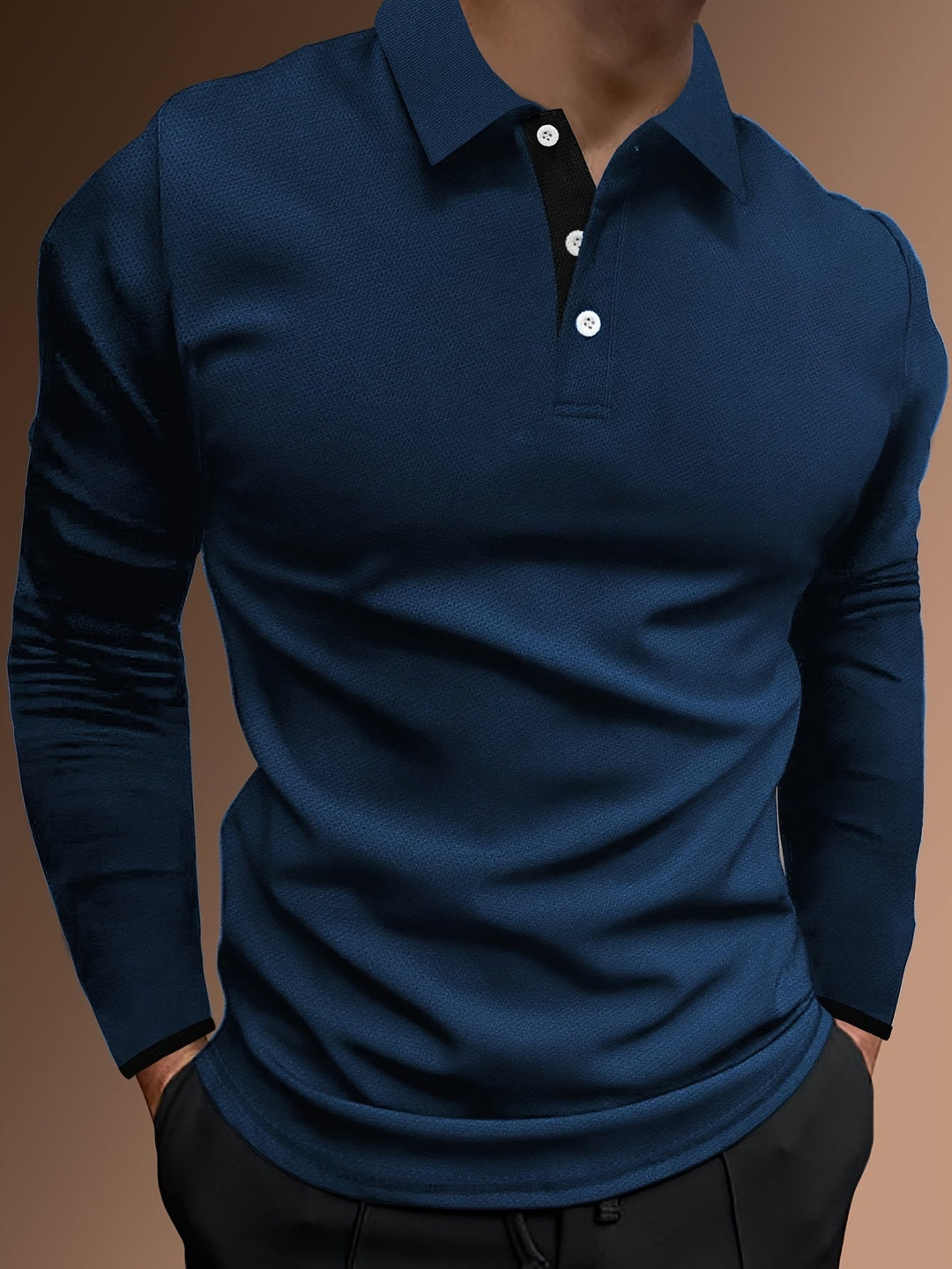 Levoire | T-Shirt À Motif Ondulé À Col Revers Et À Manches Longues