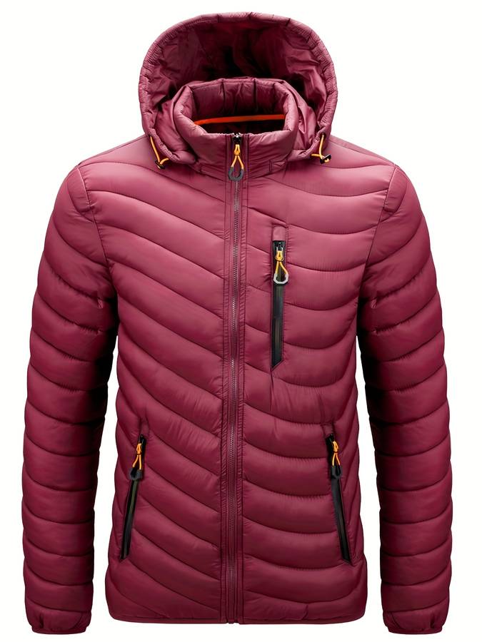 Levoire | Manteau Long Avec Capuche Boutonnée Et Poches Chauffantes Rot