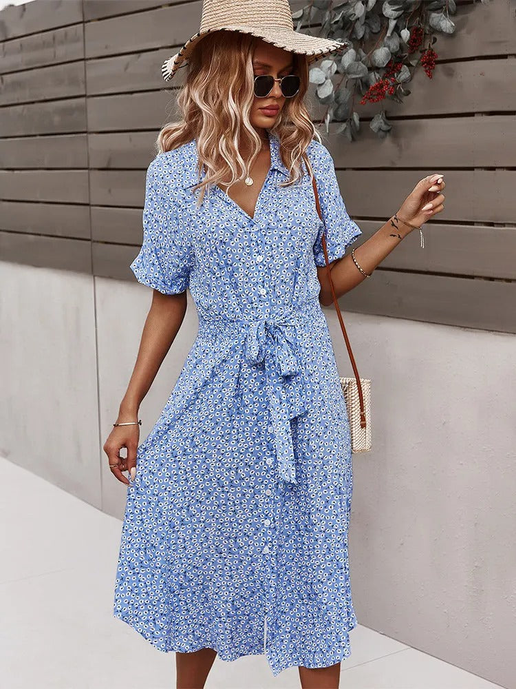 Levoire | Robe À Motif Floral Pour L'Été Bleu