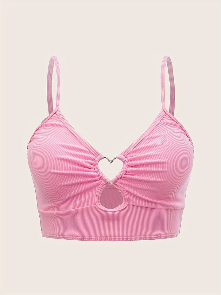 Levoire | Crop Top Rippé Avec Décolleté En Cœur Pour Femmes Rosa