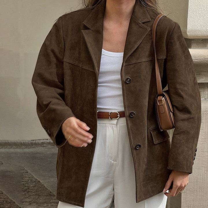 Levoire | Blazer En Daim Élégant Pour Toutes Les Occasions Braun