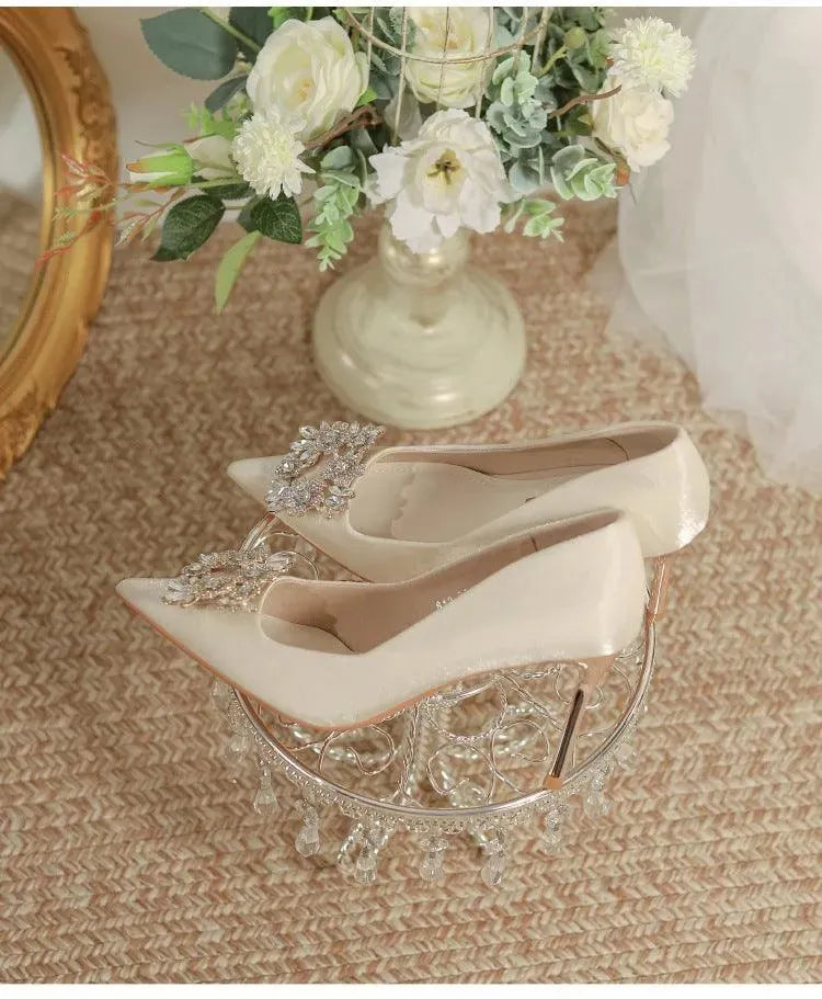 Levoire | Chaussures de mariage Stiletto avec strass Shampanjan Stiletto Talon 8cm