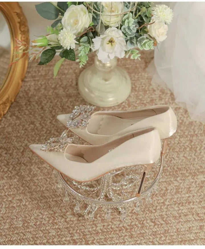 Levoire | Chaussures de mariage Stiletto avec strass Shampanjan Stiletto Talon 8cm