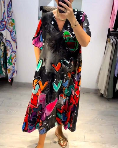 Levoire | Robe Maxi À Motif De Cœur Bohémien