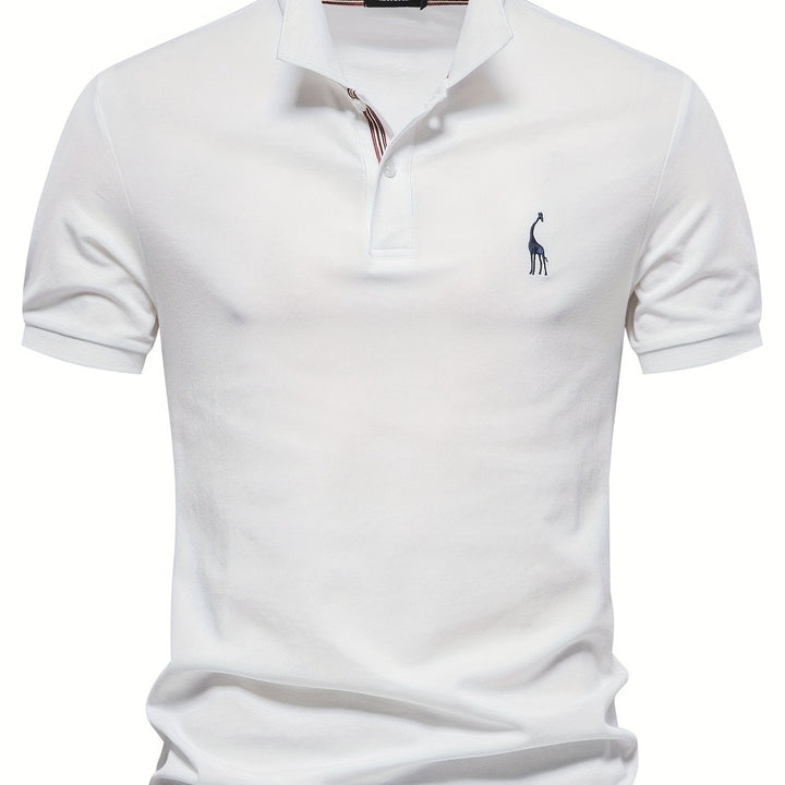 Levoire | Chemise Pour Hommes Unie Avec Motif De Girafe Blanc