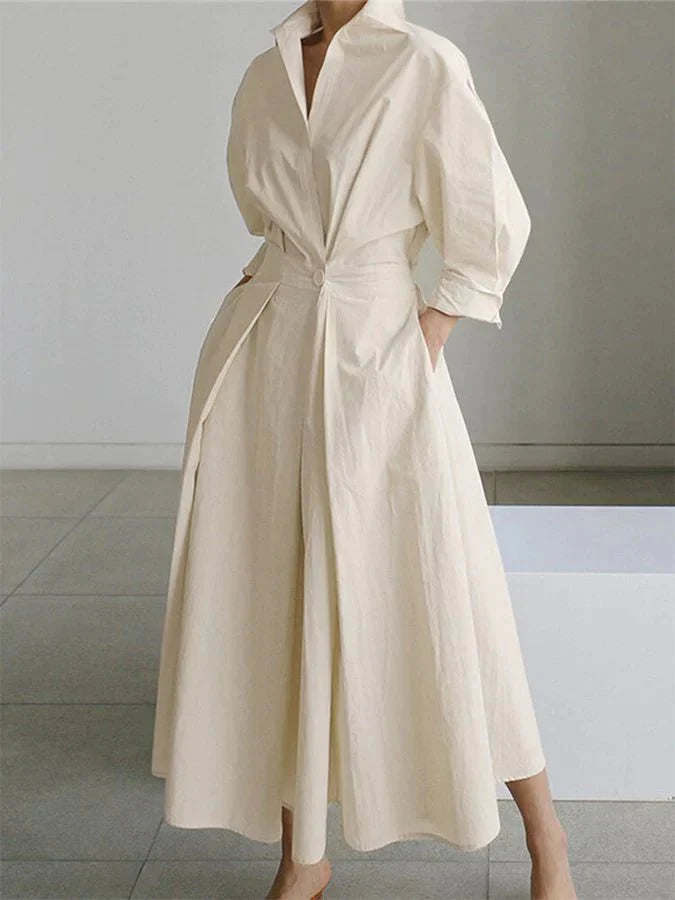 Levoire | Robe Maxi Ajustée Élégante Beige