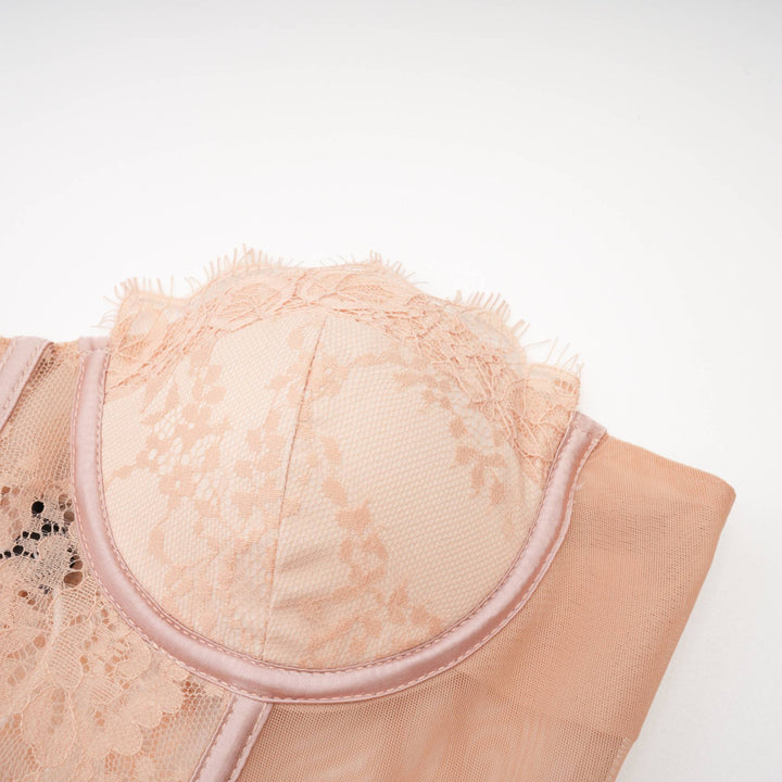 Levoire | Robe Maxi En Maille Bustier Rose