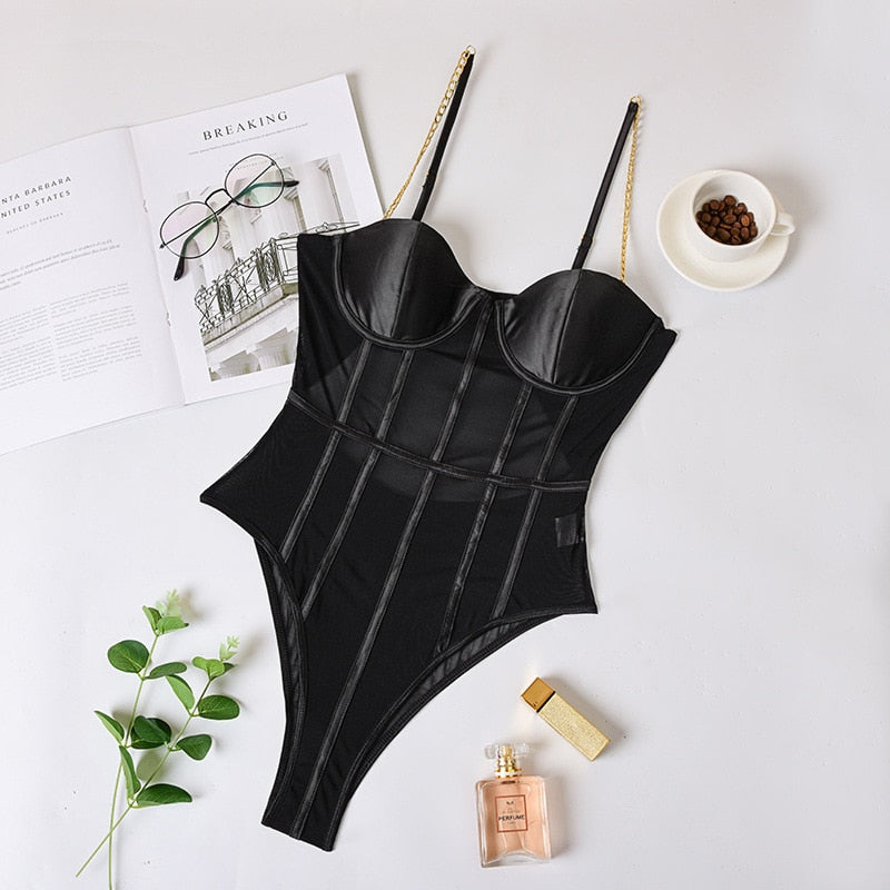 Levoire | Body Élégant Avec Chaîne Noir
