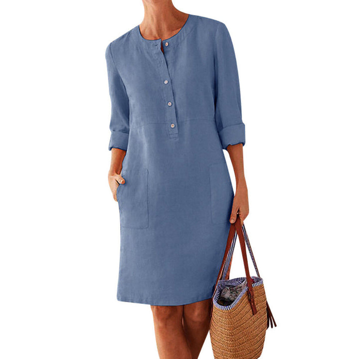 Levoire | Robe Maxi Femme Robe De Printemps Aérée Avec Silhouette Féminine Bleu clair