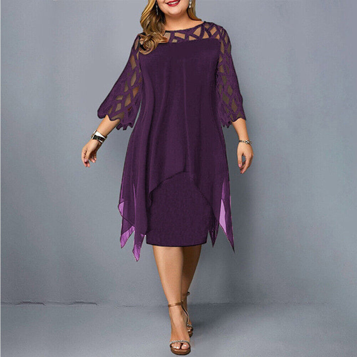 Levoire | Robe Midi Pour Femmes En Grande Taille Robe Confortable Pour Occasions Festives Lilas