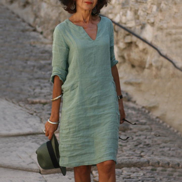 Levoire | Robe Femme Robe Confortable Avec Un Design Intemporel Pour Le Quotidien Et Les Occasions Spéciales Vert clair