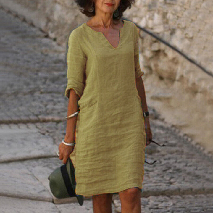 Levoire | Robe Femme Robe Confortable Avec Un Design Intemporel Pour Le Quotidien Et Les Occasions Spéciales Khaki