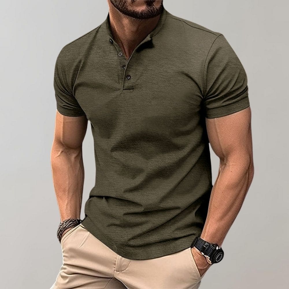 Levoire | Polo Shirt Pour Hommes Dans Un Look Décontracté De Haute Qualité, Polyvalent Et Confortable Vert foncé