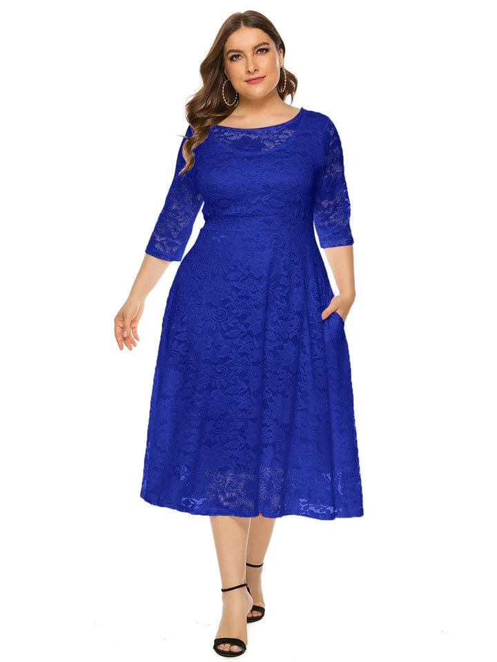 Levoire | Robe En Dentelle Pour Femmes Robe Longue Avec Dentelle Contrastée