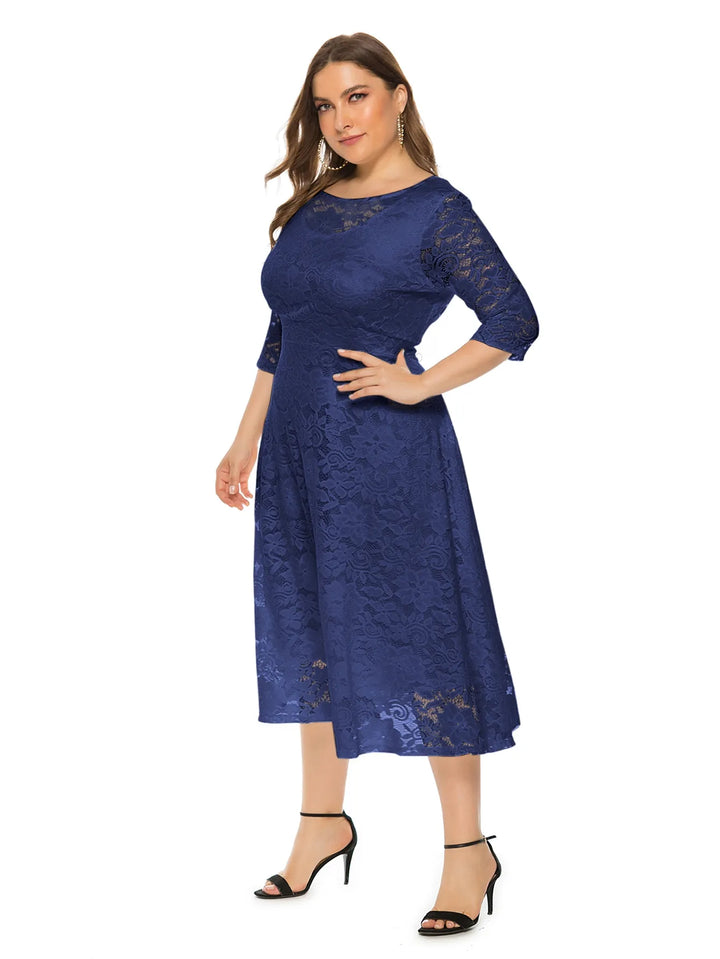 Levoire | Robe En Dentelle Pour Femmes Robe Longue Avec Dentelle Contrastée