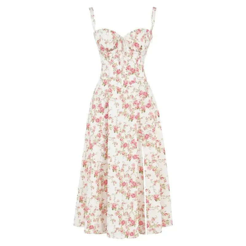 Levoire | Robe Midi D'Été Avec Bretelles & Fente Aérée, Élégante & Parfaite Pour Les Jours Chauds