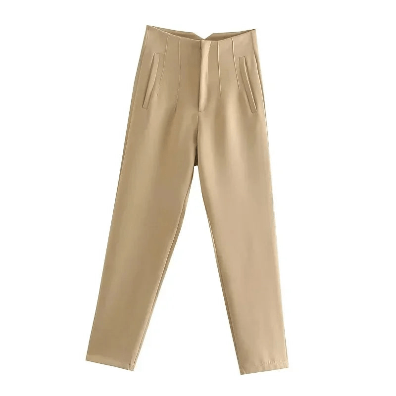Levoire | Pantalon Classique Chic Femme Kaki