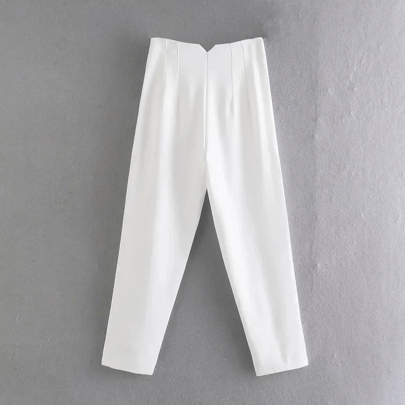 Levoire | Pantalon Classique Chic Femme Blanc
