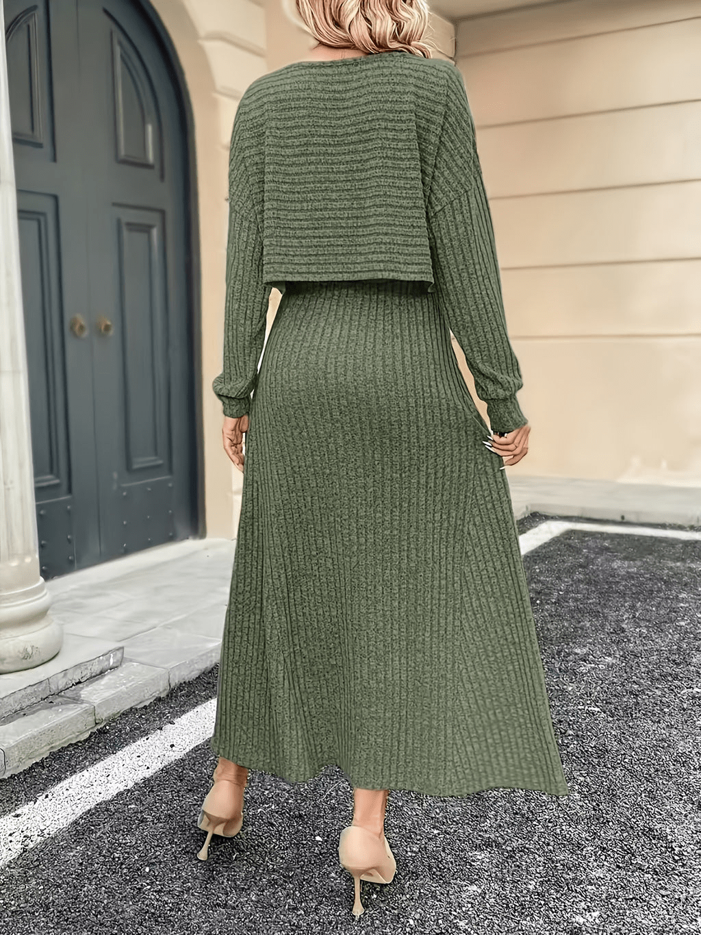 Levoire | Ensemble Vert Tricot Deux Pièces