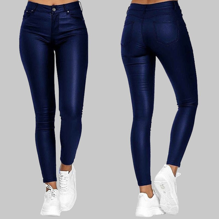 Levoire | Pantalon Cuir Slim Femme Bleu