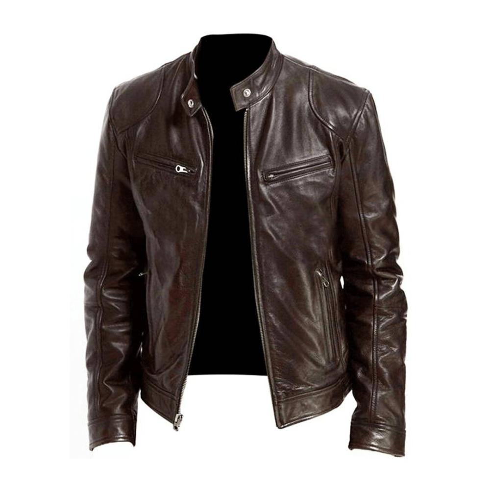 Levoire | Veste en cuir pour hommes Design classique et confortable Braun