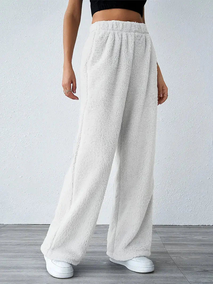 Levoire | Pantalons De Course En Teddy Mukavat Blanc