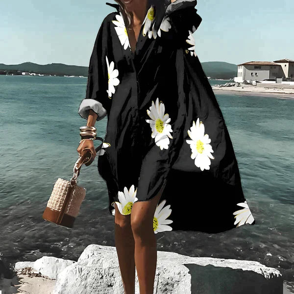Levoire | Robe Avec Motif Unique Longueur Genoux Noir