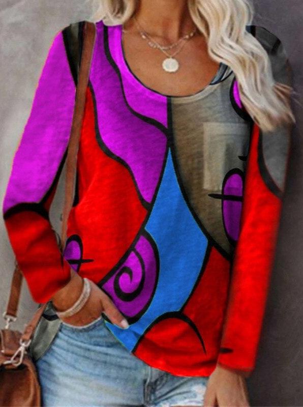 Levoire | Mode T-Shirt À Manches Longues Abstrait Lavande