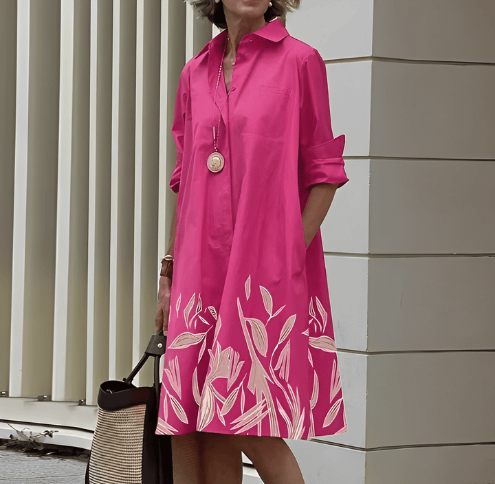 Levoire | Blouse Col Relevé Élégante Rose