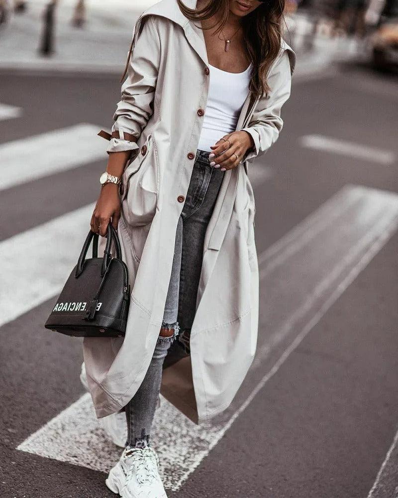 Levoire | Manteau Long Élégant Imperméable Pour Une Conception Légère Pour Le Printemps
