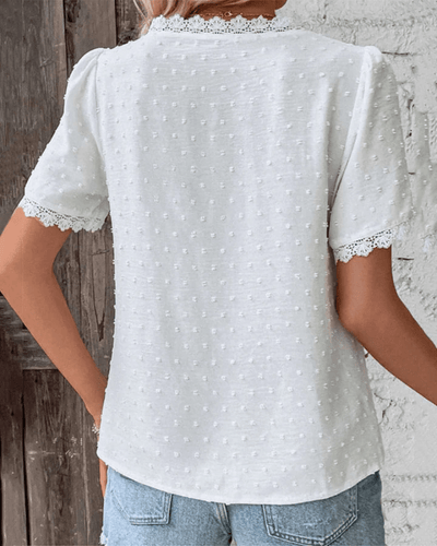 Levoire | Blouse dentelle manches courtes