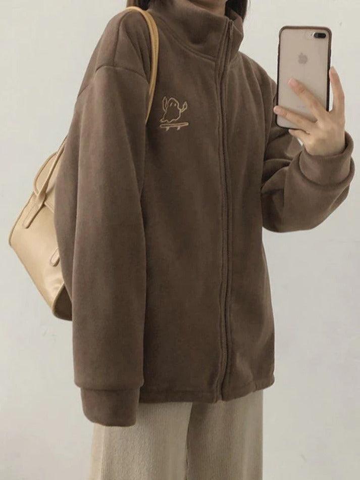 Levoire | Broderie Zip Veste En Polaire