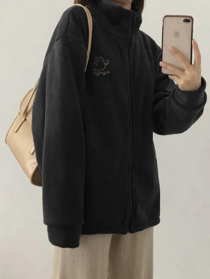 Levoire | Broderie Zip Veste En Polaire