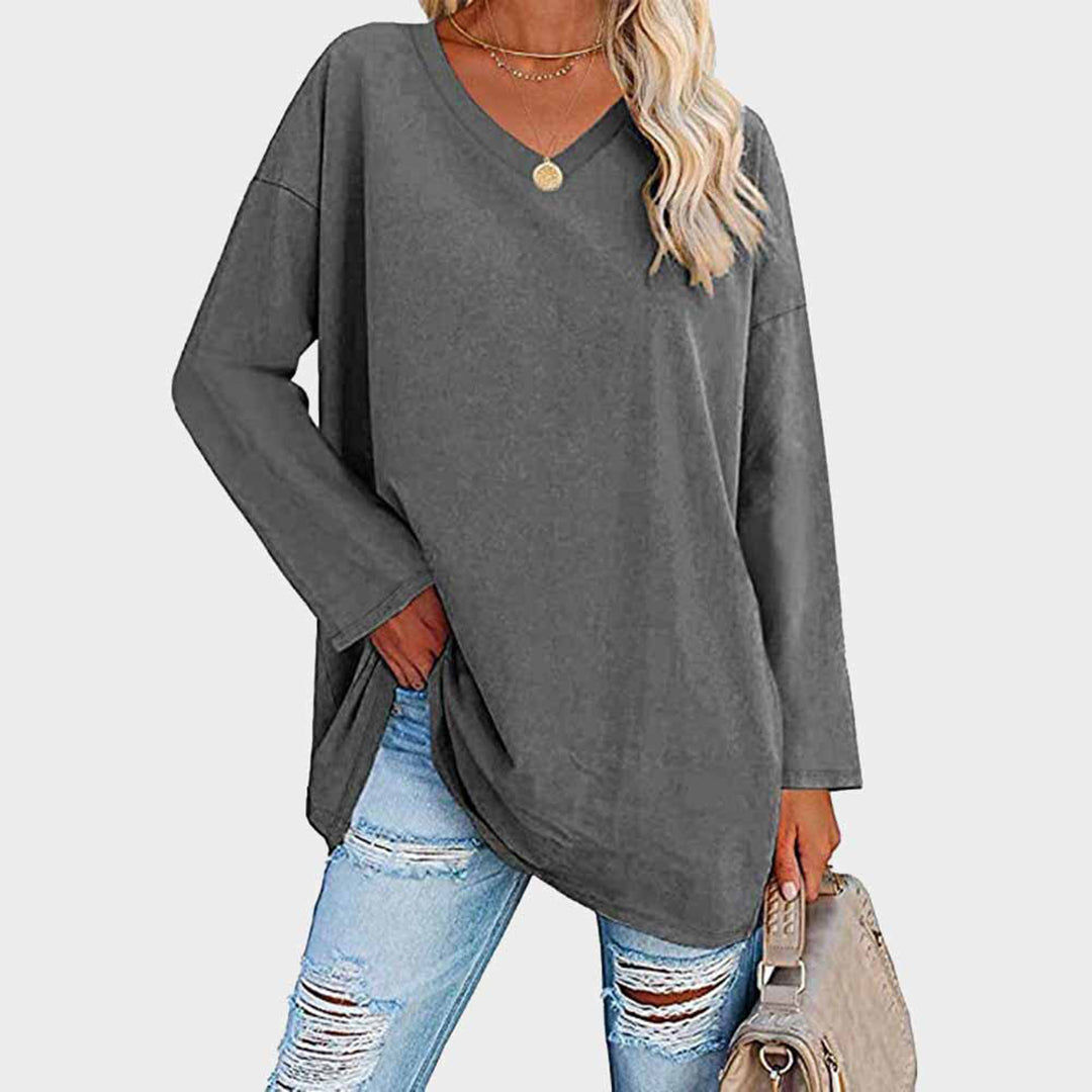 Levoire | Élégante Blouse Pour Dames À Manches Longues Chic, Polyvalente Et Confortable Gris foncé