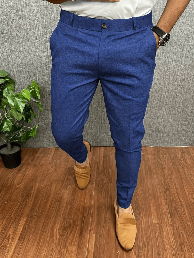 Levoire | Pantalon Chino Décontracté Homme Bleu foncé