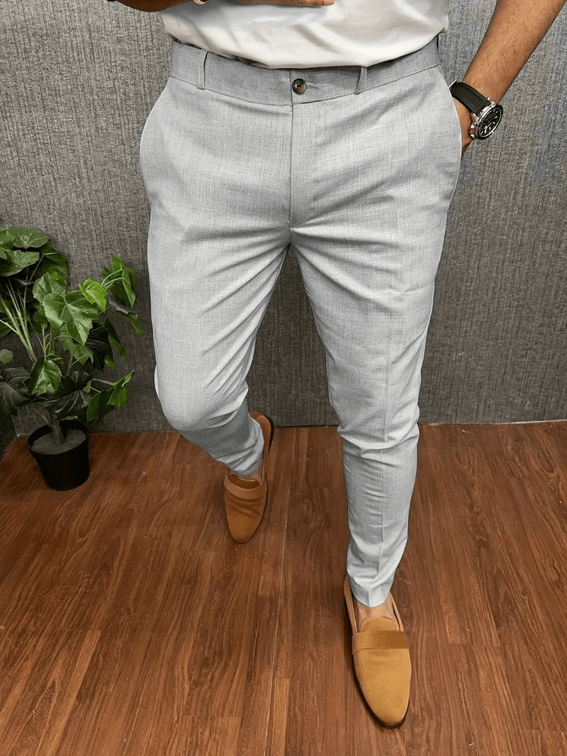 Levoire | Pantalon Chino Décontracté Homme Gris clair