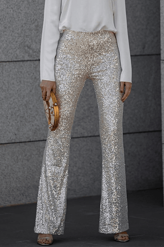 Levoire | Chic automnal taille haute paillettes femmes pantalon évasé