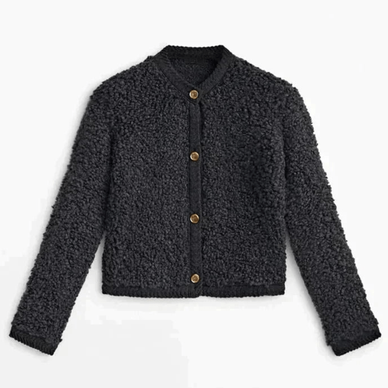 Levoire | Cardigan teddy doux femme Noir