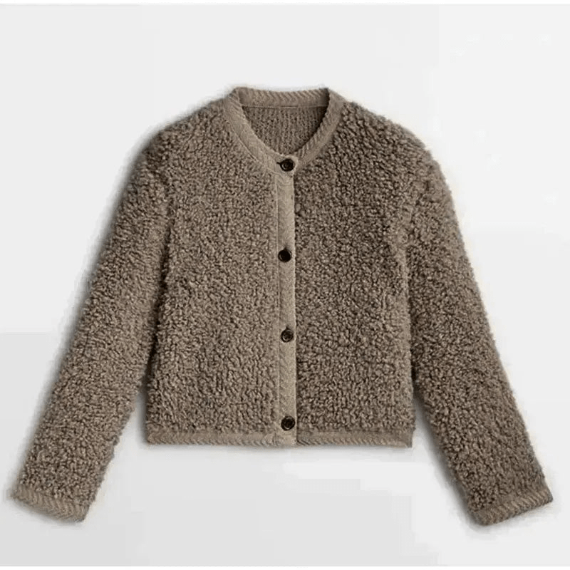 Levoire | Cardigan teddy doux femme Chameau