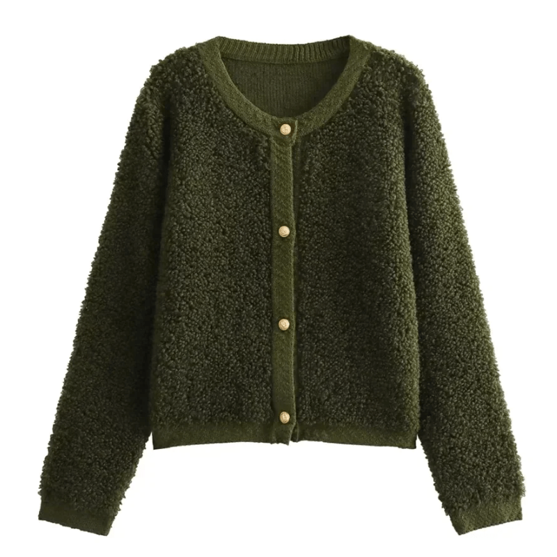 Levoire | Cardigan teddy doux femme Vert