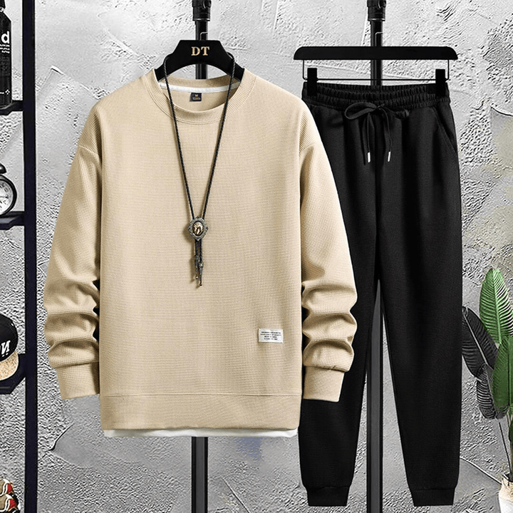 Levoire | Vêtement de sport homme Confortable & Sportif Tenue Tendance Beige-Noir