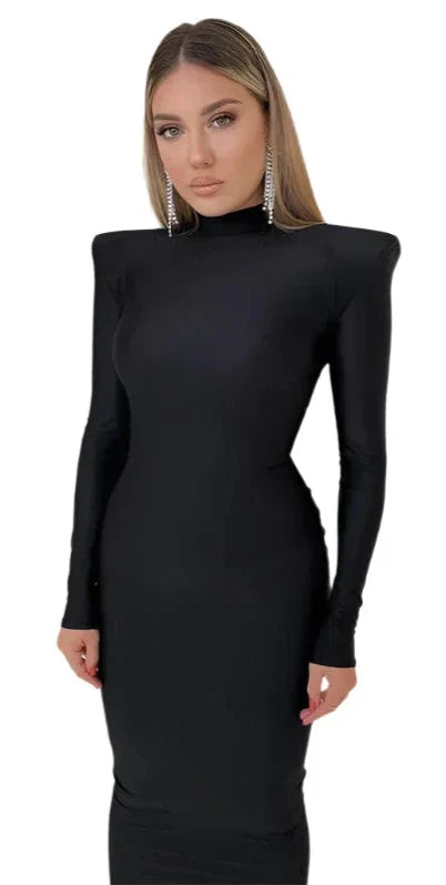 Levoire | Robe Maxi Tricot Taille Empire Noir