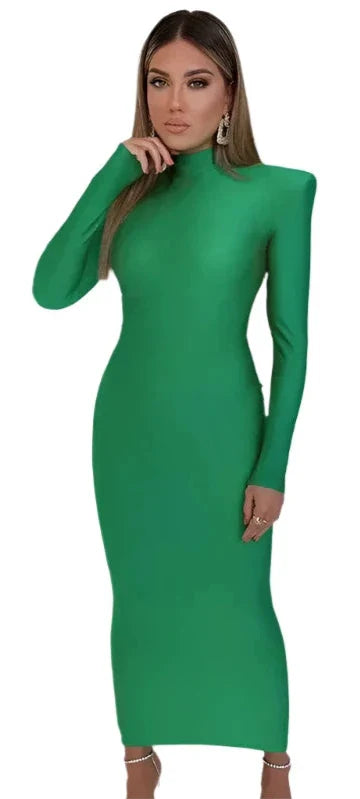 Levoire | Robe Maxi Tricot Taille Empire Vert
