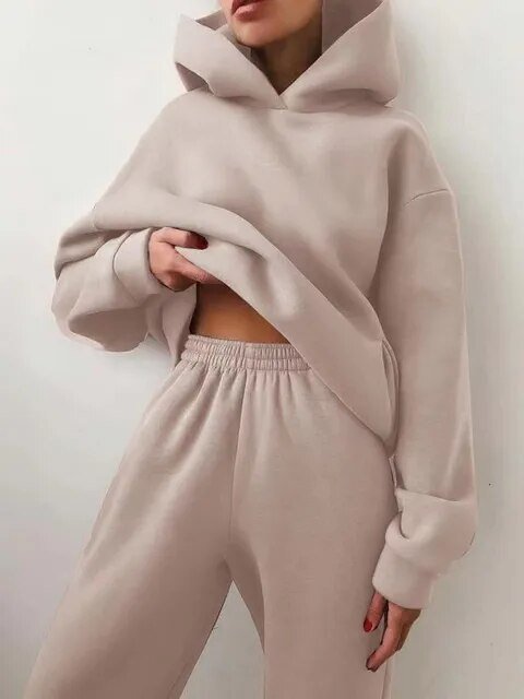 Levoire | Ensemble De Jogging À Capuche Confortable Pour Femmes Kaki