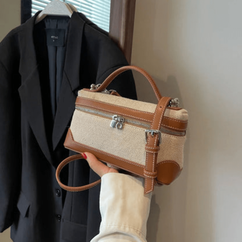 Levoire | Sac bandoulière en toile avec sangle réglable et accents en cuir