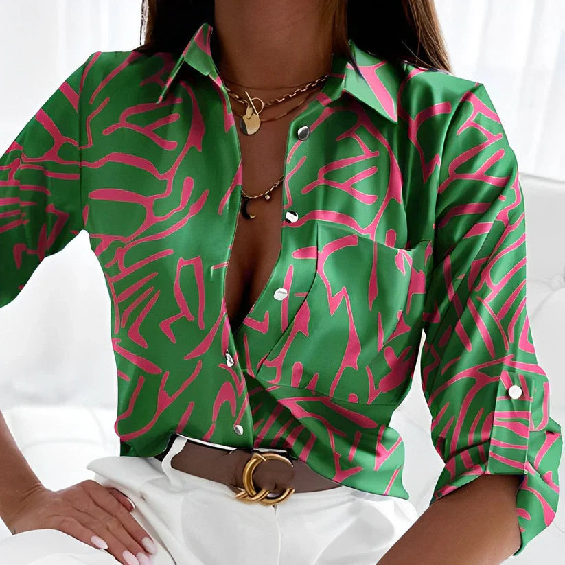 Levoire | Élégante Blouse Verte Pour Chaque Occasion 2XL