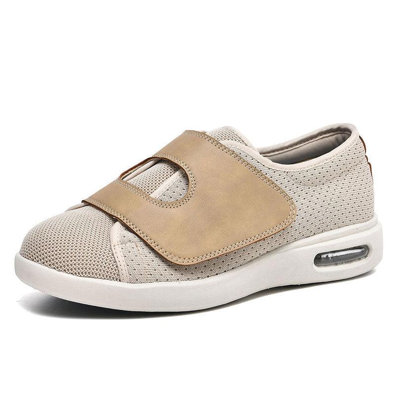 Levoire | Large Chaussures De Diabète Pour Les Pieds Enflés Fermeture Réglable Beige