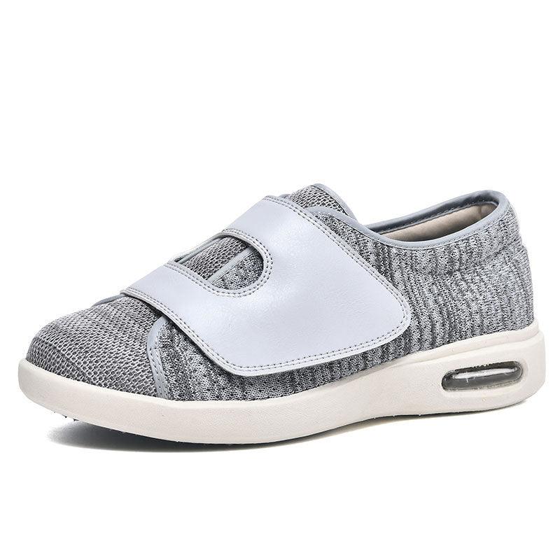 Levoire | Large Chaussures De Diabète Pour Les Pieds Enflés Fermeture Réglable Gris